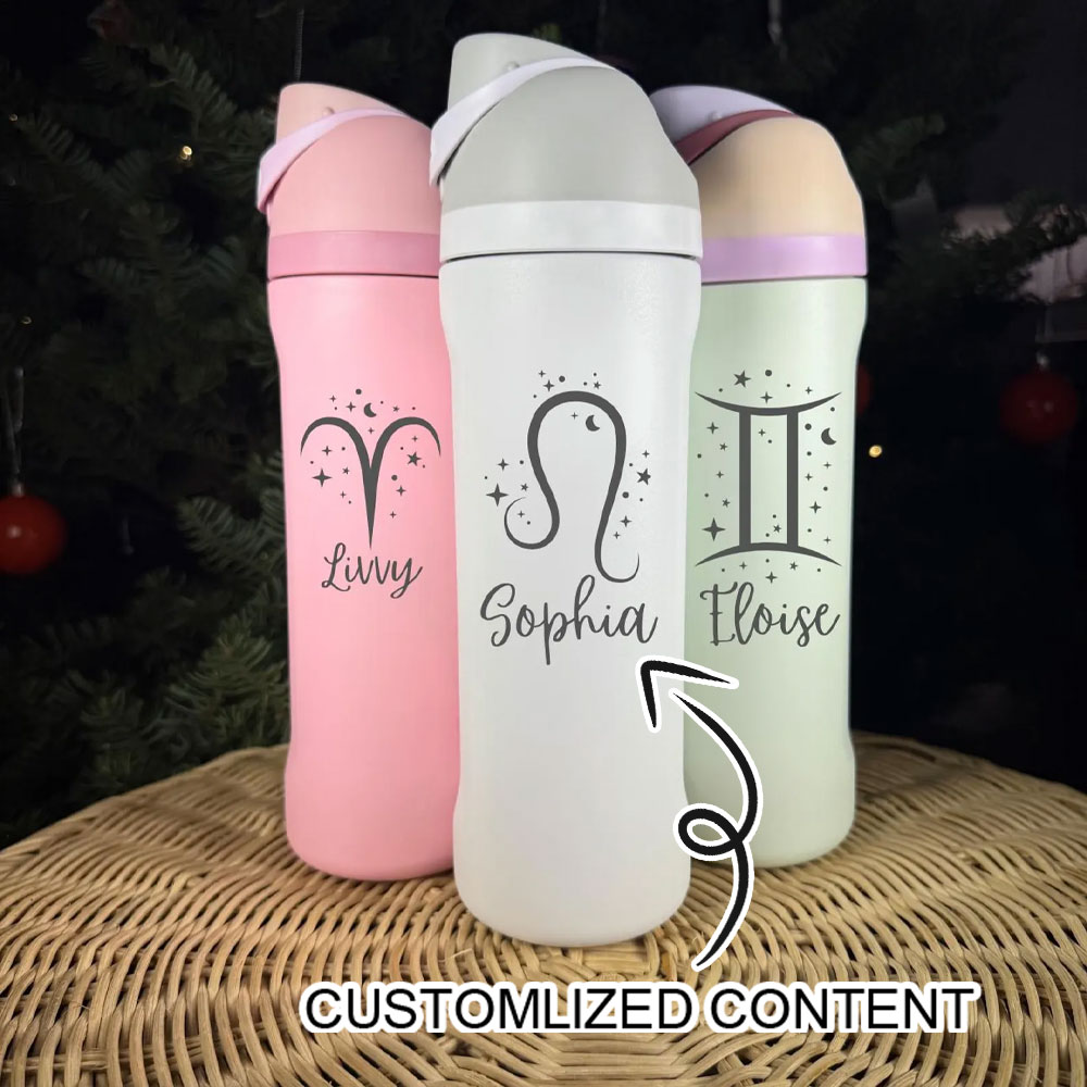 Sports Equipment And Names - Personalized Sign Insulated Water Bottle Custom