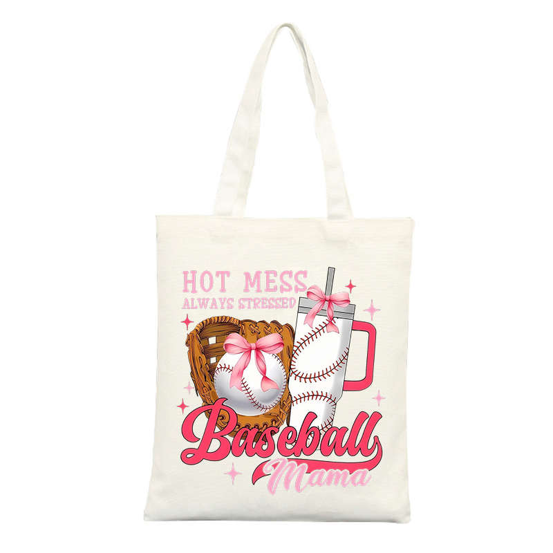 Baseball mom canvas tote bag w - огляд і ціна Sports Equipment Shop